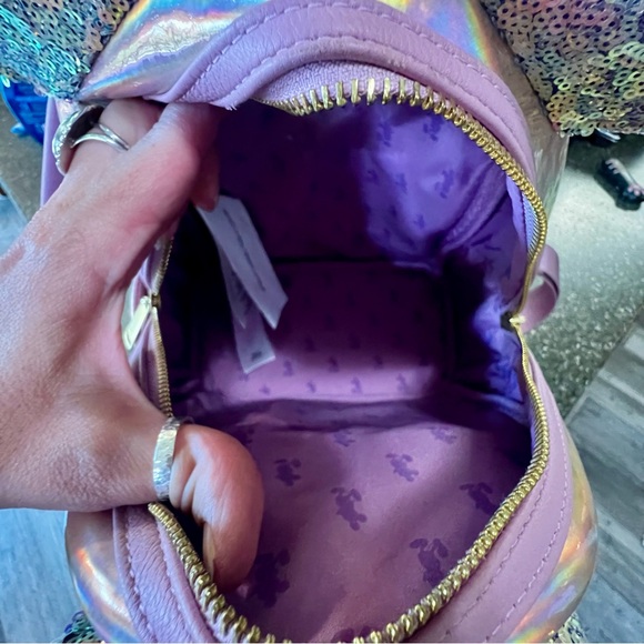 NWOT Loungefly Disney Parks Minnie Mouse Earidescent Mini Backpack 50th - Picture 13 of 16